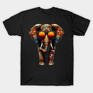 elephant Vintage Sunglasses Funny African Animal Lover T-Shirt